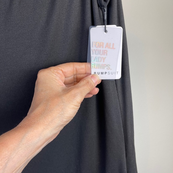 NWOT Revolve brand Bumpsuit Bianca off the shoulder black maxi dress. Size large - Picture 12 of 13